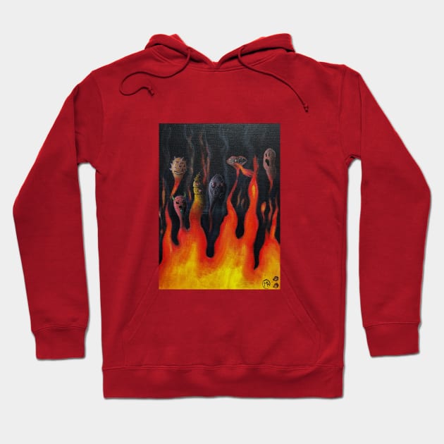 Fire Making Evil Faces Hoodie by ManolitoAguirre1990